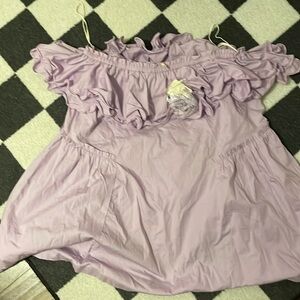 Free People Lilac Ruffle Mini Dress